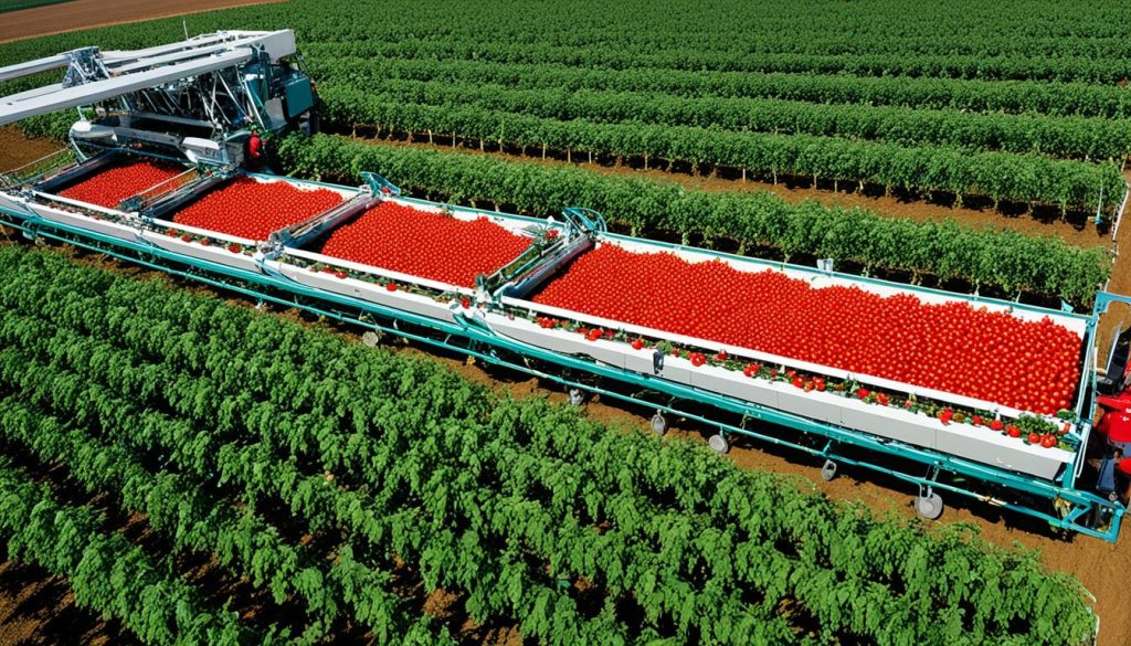 recolección de tomate para la industria